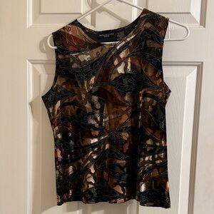 Impressions Artistic Brown and Black Tank Top
